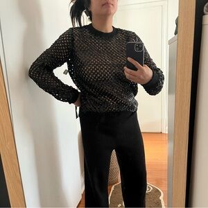 Sequinned netted sweater
